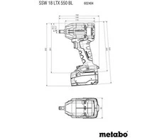 METABO Smūginis veržliasukis SSW 18 LTX 550 BL 2x4,0Ah LiHD METABOX