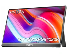 Paskutinis išpardavimas Arzopa Z1C nešiojamas monitorius 16.1" IPS Full HD 1080p metalinis korpusas nešiojamas monitorius, juodas