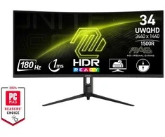 Monitorius MSI MAG 342CQR E2 34" / UWQHD / 180Hz / 1ms / curved juodos spalvos