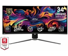 Monitorius MSI MPG 341CQPX QD-OLED – 34,18 colio | QD-OLED „Curve 1800R“ | UWQHD | 0,03 ms | 240 Hz