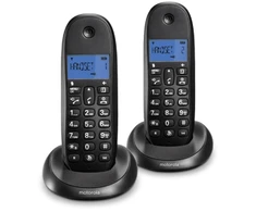 Telefonas stacionarus belaidis komplektas 2 vnt. Motorola C1002CB+ juoda