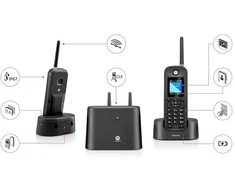 Telefonas stacionarus Motorola Telefonas Bezprzewodowy Motorola MOTOO201NO Juodas