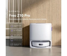 Dulkių siurblys-robotas „Narwal Freo Z10 Pro“ su automatinio išsivalymo stotele, baltas