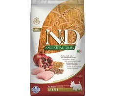 FARMINA N&amp;D ANCESTRAL GRAIN - DOG Dry vištiena Spelt avižos&amp;Pomegranate SENIOR MINI 2,5KG