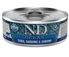 Drėgnas Kačių Maistas - Farmina N&amp;D Ocean Tunų, Sardinių Ir Krevečių 70g
