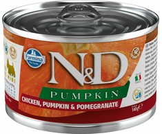 FARMINA N&amp;D PUMPKIN - DOG Wet vištiena moliūgas&amp;Pomegranate ADULT MINI 140 g (pak.6)