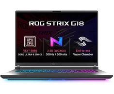 Nešiojamas kompiuteris ASUS NTB ROG Strix G18 (G815LM-TT156WZ), Ultra 9 290HX, 18", 2560 x 1600, 32 GB, 1 TB SSD, RTX 5060, W11 Home, pilka
