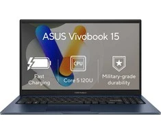 Nešiojamas kompiuteris ASUS NTB Vivobook 15 (X1504VA-BQ3870W), Core 5 120U, 15.6" FHD, 8GB, 512GB SSD, Intel, W11 Home, tyliai mėlynas