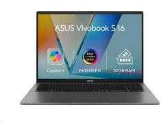 Nešiojamas kompiuteris ASUS NTB Vivobook S 16 (M3607GA-OLED078X), Ryzen AI 9 H 465, 16", 1920 x 1200, 32 GB, 1 TB SSD, Radeon, W11 Pro, pilkas