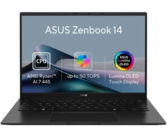 Nešiojamas kompiuteris ASUS NTB Zenbook 14 (UM3406GA-OLED239WZ), AI 7 445, 14" 1920x1200, 32GB, 512GB SSD, Radeon, W11 Home, Jade Juodas