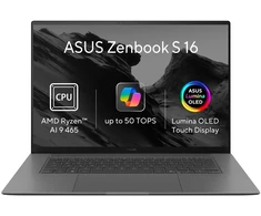 Nešiojamas kompiuteris ASUS NTB Zenbook S 16 OLED (UM5606GA-OLED592XZ), AI 9 465, 16" 3K, 32GB, 512GB SSD, Radeon, W11 Pro, Antrim Gray