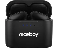 Niceboy HIVE Podsie 4 juoda / Ausinės belaidės su mikrofonu / TWS / Bluetooth 5.4 / IP54 / etui ładujące