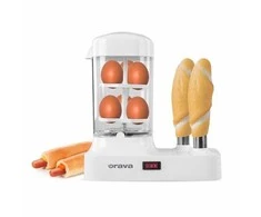 Vaflinė Jajowar Orava HM-03 dešrelių kepimo aparatas su kiaušinių kepimo priedu, 340 W, skirtas 6 dešroms, balta