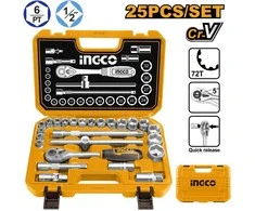 Ingco socket set 1/2" 25pcs in case