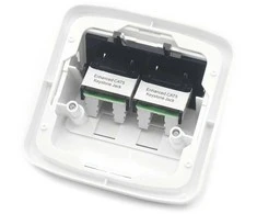 DATACOM ABB Tango Data socket UTP CAT5E 2xRJ45 WHkey baltas