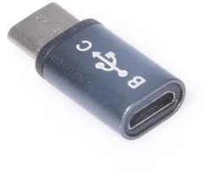 PremiumCord Adapteris USB-C/male - USB2.0 Micro-B/female, metallic pilkas
