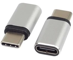PremiumCord Adapteris USB-C Female - USB-C Male, sidabrinis