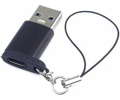 PremiumCord Adapteris USB3.0 A male - USB-C Female, juodas with hanging loop