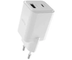 "Allity" sieninis įkroviklis GaN PD QC ATC-01-20WACr 1x USB-C 1x USB-A 20W baltas
