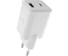"Allity" sieninis įkroviklis GaN PD QC ATC-01-30WAC 1x USB-C 1x USB-A 30W baltas