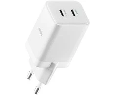 "Allity" sieninis įkroviklis GaN PD QC ATC-01-45WCC 2x USB-C 45W baltas