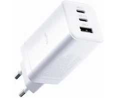 "Allity" sieninis įkroviklis GaN PD QC ATC-01-65WACC 2x USB-C 1x USB-A 65W baltas