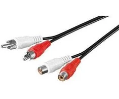 Kabelis PremiumCord RCA (Cinch) x2 - RCA (Cinch) x2 10m juoda (kjackcmf2-10)