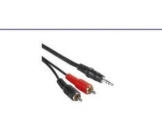 Kabelis PremiumCord Jack 3.5mm - RCA (Cinch) x2 2m juoda (kjackcin)