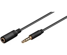 „Premiumcord“ kabelio lizdas 3,5 mm 4 kontaktų M/F 1 m, skirtas Apple iPhone, iPad, iPod