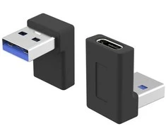 „PremiumCord“ 90° išlenktas USB-C lizdas iki A tipo USB3.0 kištukas