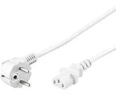 PremiumCord 230V power cable to computer 3m baltas