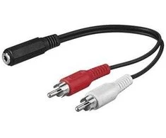 Kabelis PremiumCord Jack 3,5 mm - RCA (Cinch) x2 1,5 m juoda (kjackcinB2)