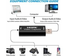 „PremiumCord“ HDMI fiksavimo / griebtuvas, skirtas įrašyti vaizdo / garso signalą į kompiuterį su USB3.0