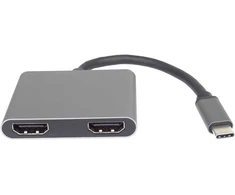 PremiumCord MST adapteris USB-C prie 2x HDMI, USB3.0, PD, 4K ir FULL HD 1080p raiškos
