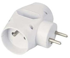 Emos Plugin-in filiale 2 lizdai iš / U + 1-point Euro balta E2007 (P0023)