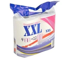 Ostatní Toilet paper XXL 4 rolls - equivalent to 12 regular rolls, 55 m, 500 shreds, 2 ply, cellulose