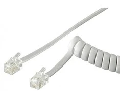 Lexi-NET susuktas telefono laidas - 2xRJ10 4p4c, 2m, baltas