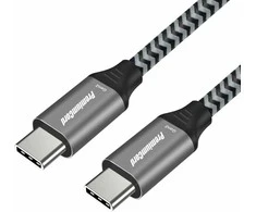 „Premiumcord“ USB-C laidas (USB 3.2 GEN 2, 3A, 60 W, 20 Gbit/s) medvilnės pynė, 2m