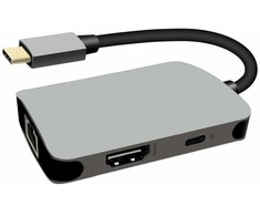 Premiumcord USB-C to HDMI + RJ45 + PD adapter, aluminum case
