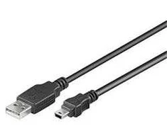 USB kabelis PremiumCord USB-A - miniUSB 3 m permatomas (ku2m3a)