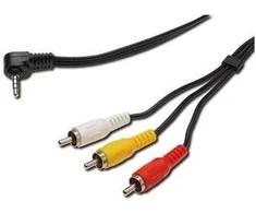 Kabelis PremiumCord Jack 3,5 mm - RCA (Cinch) x3 1,5 m juoda (kJack4cin)