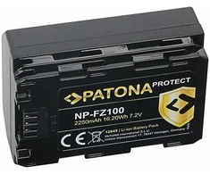 Patona Protect NP-FZ100 2250mAh / 16.2Wh battery for Sony NP-FZ100 A7 III, A7R III, A7RM3, Alpha 7 R III, A9, Alpha 9