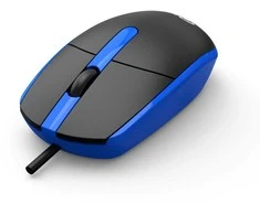 Pelė C-TECH WM-10, juodas and mėlynas, USB