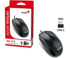 Genius DX-110 Pelė su laidu, juoda, 1200DPI, USB-C