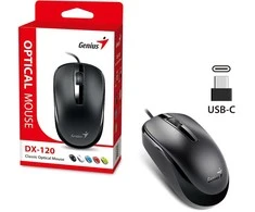 Genius DX-120 Pelė su laidu, juoda, 1200DPI, USB-C