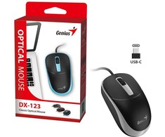 Genius DX-123 Pelė su laidu, juoda-pilka, 1200DPI, USB-C