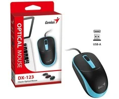 Genius DX-123 Pelė su laidu, juoda-mėlyna, 1200DPI
