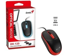 Genius DX-123 Pelė su laidu, juoda-raudona, 1200DPI