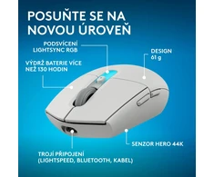 LOGITECH G305 X SUPERLIGHT Belaidė pelė žaidimams - Baltas - 2.4GHZ - EER2 - 933
