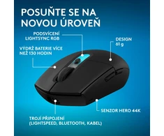 Pelė Logitech G305 X Lightspeed Juodas